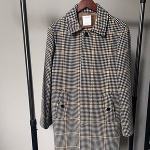 Sandro Paris Houndstooth Wool Over Coat